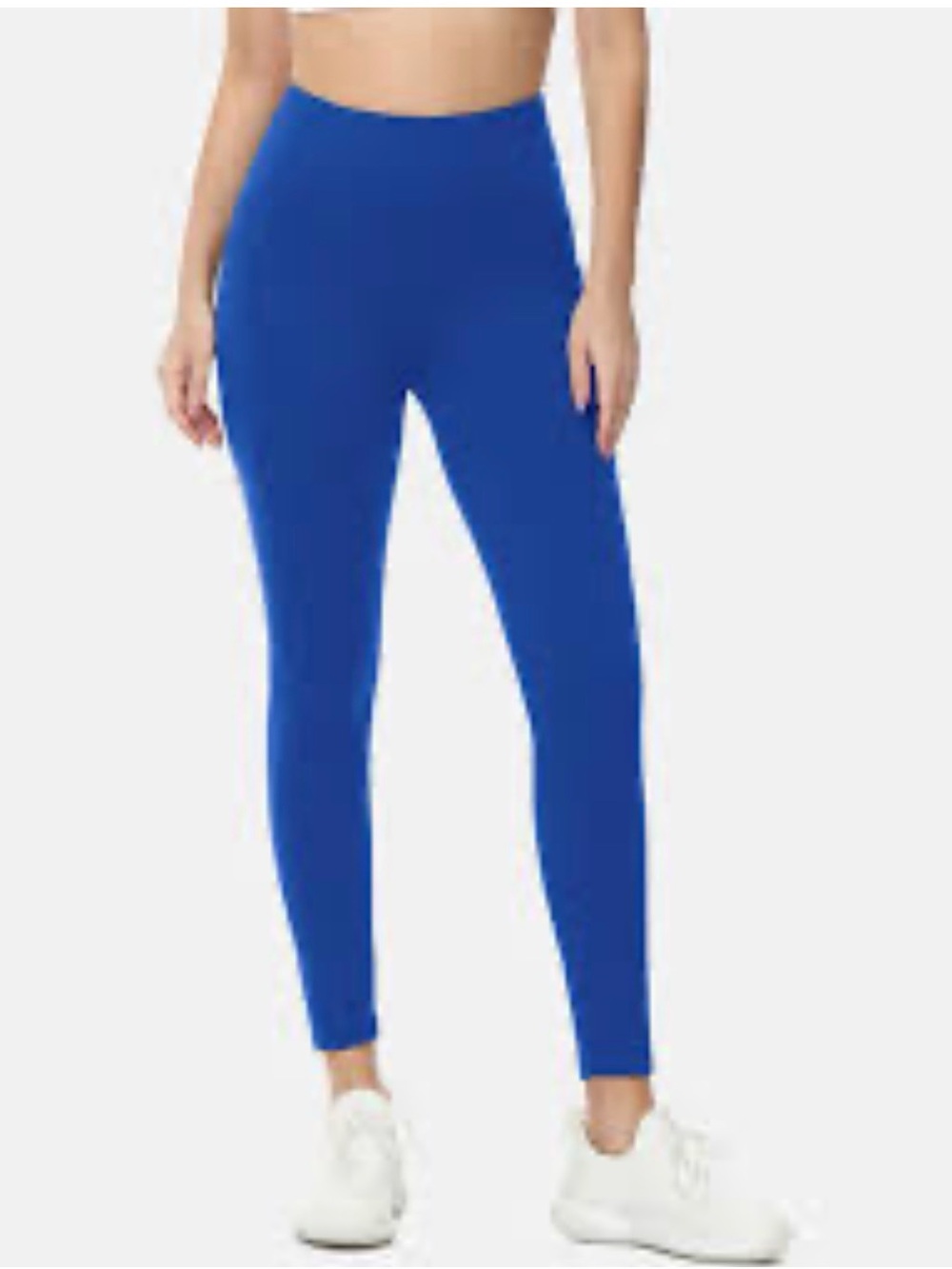 DNLA Sport NWT Royal Blue Seamless Fleece Leggings One Size Full Length